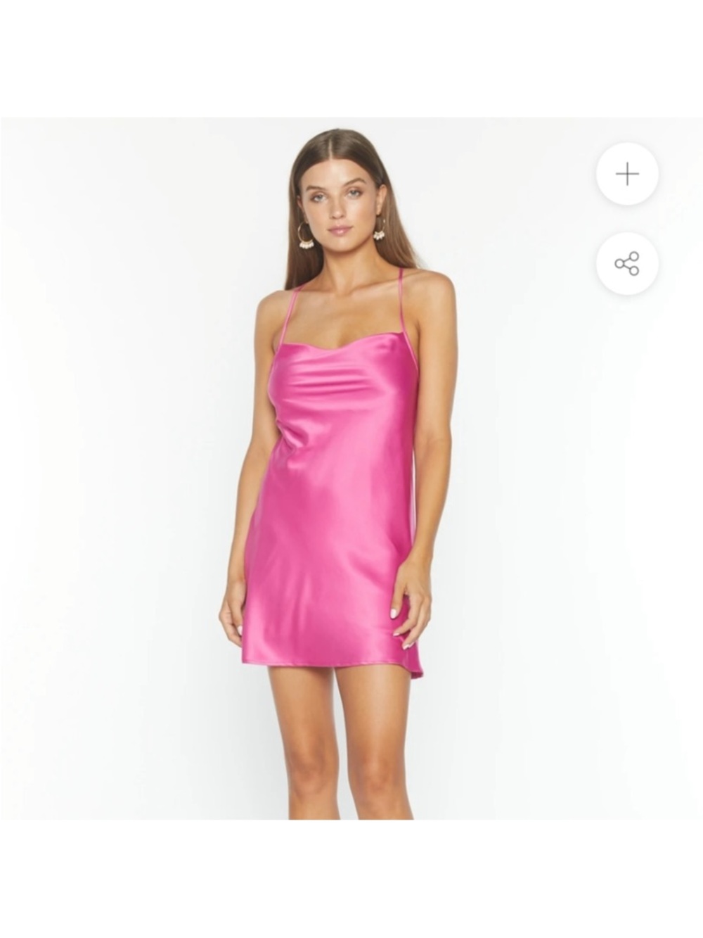 Flynn Skye Satin Slip Chemise in Fuchsia Pink